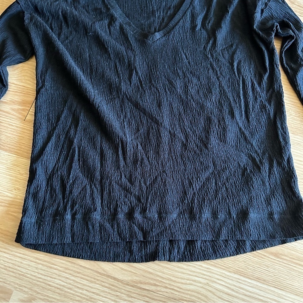 Anthropologie Black V-Neck Long Sleeve Top Women’s XS - Picture 5 of 7